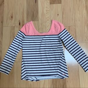 🧜‍♀️ Roxy Pink Blue Striped Long Sleeve Tee